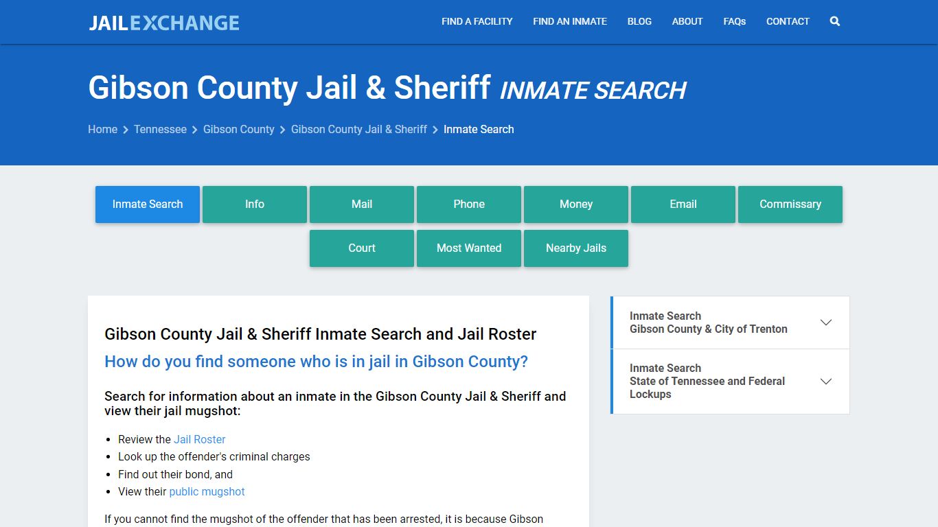 Inmate Search: Roster & Mugshots - Gibson County Jail & Sheriff, TN